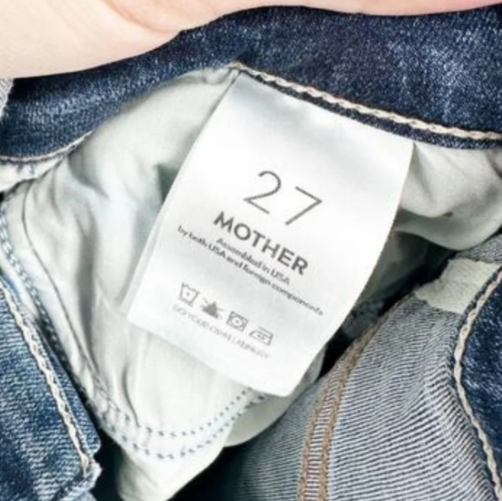 Mother Going Full Circle The Swooner Straight A Midi Denim Jean Skirt Size 27 - Picture 2 of 7